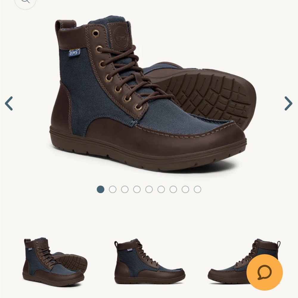 Lems Boulder Boot, navy stout, 9.5
